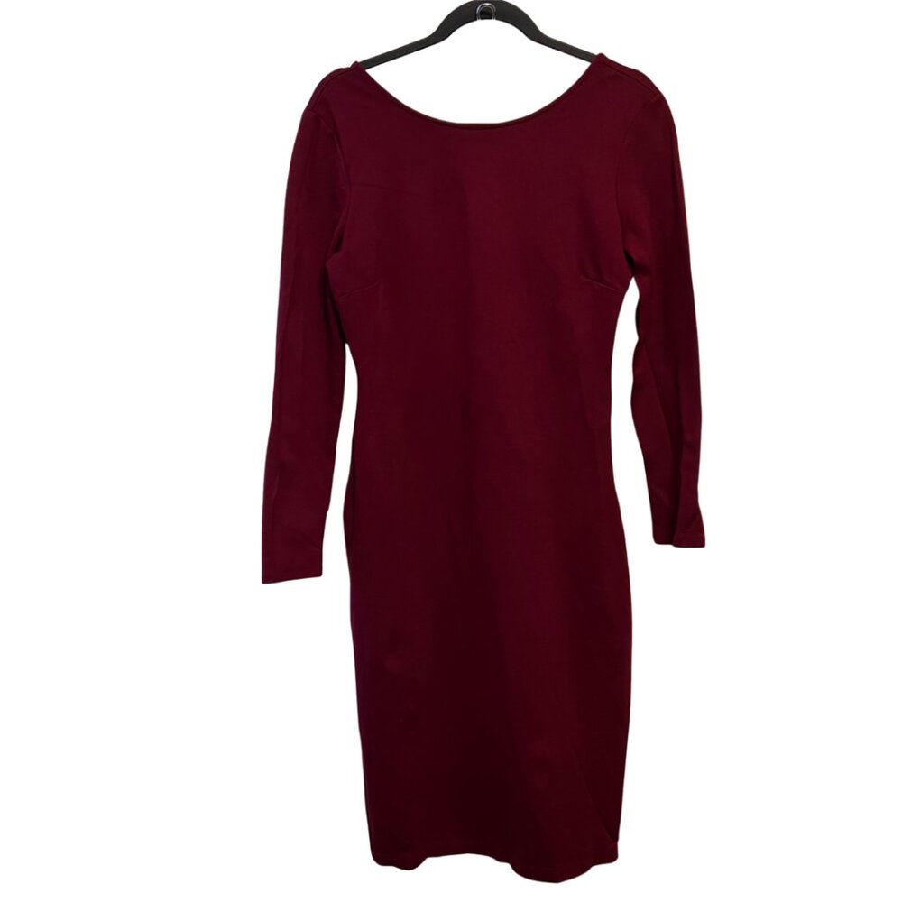 Lulus Deep Wine Open-Back Bodycon Dress – Size XL